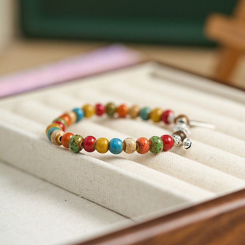 Auspicious Glass Couple's Bracelet - Traditional Ethnic Beaded Jewelry