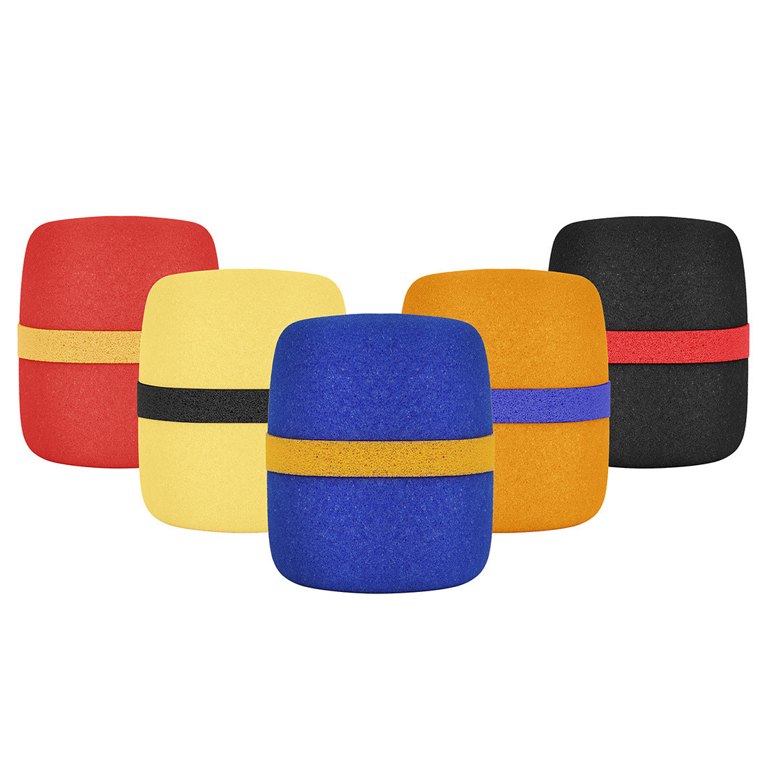 Thickened Color-Ring Microphone Windscreen – Reusable High-Density Sponge Pop Filter (5-Pack)