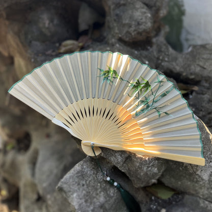 Elegant Suzhou Embroidered Folding Fan - Traditional Ancient Style Handheld Fan