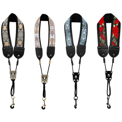 Adjustable Cotton Saxophone Neck Strap – Padded Lining, Double-Stitched with Metal Swivel Hook (Alto/Tenor)