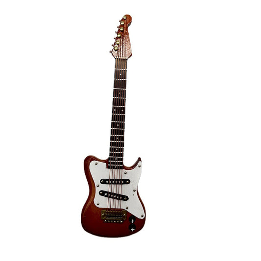 Mini Electric Guitar Model Mini Musical Ornament Mini Guitar Handicraft Ornaments Guitar Decorations for Gift