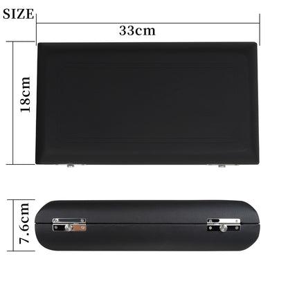 PU Leather Oboe Case with Metal Push-Button Latch – Soft Flannel Lining & Reinforced Compartments (Black)