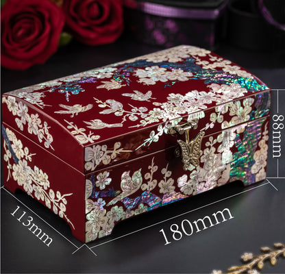 Mother of Pearl Floral Jewelry Box Set – Handcrafted  Gift for Women, Birthday, Wedding, Christmas