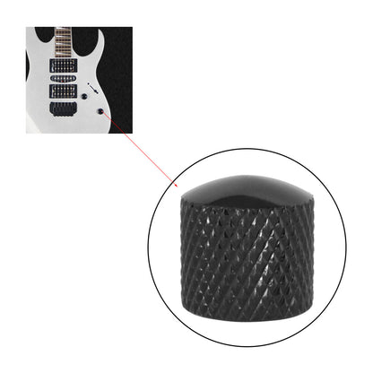 Metal Volume Control Knobs for Electric Guitar (3-Pack) – Silver/Black Chrome-Plated Modern Knobs – Premium Guitar Accessories