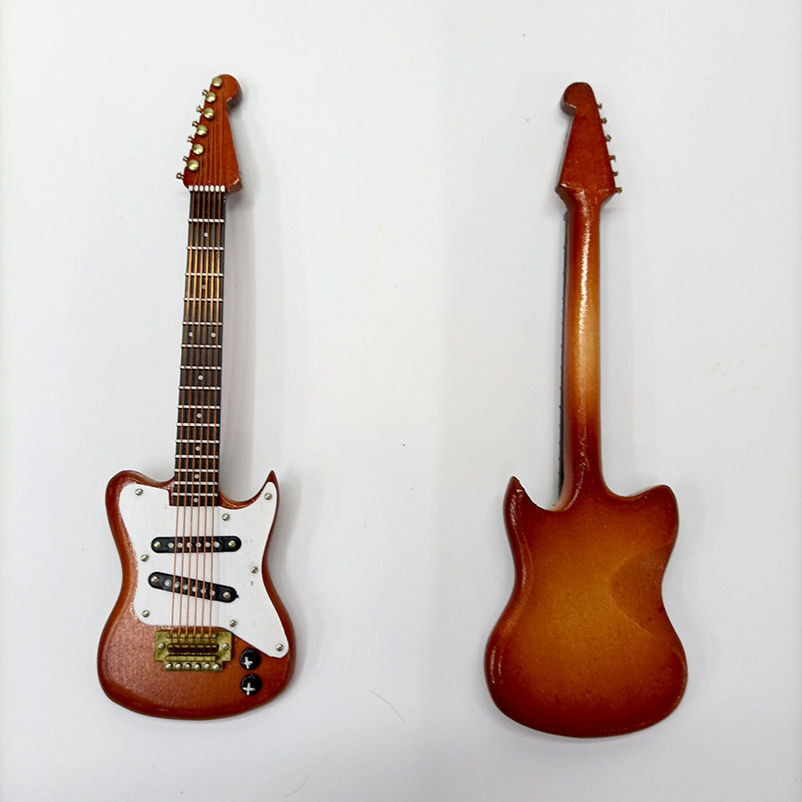 Mini Electric Guitar Model Mini Musical Ornament Mini Guitar Handicraft Ornaments Guitar Decorations for Gift