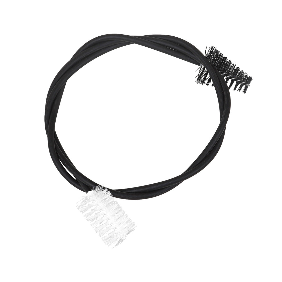 Dual-Head Brass Instrument Cleaning Brush – Flexible Anti-Scratch Bore Snake for Trumpet/Trombone/Saxophone (Black+White) – Natural Bristles & Rubber-Coated Wire