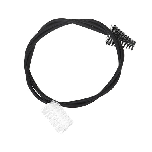 Dual-Head Brass Instrument Cleaning Brush – Flexible Anti-Scratch Bore Snake for Trumpet/Trombone/Saxophone (Black+White) – Natural Bristles & Rubber-Coated Wire