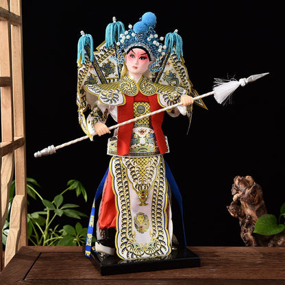 Silk Chinese Opera Doll – Handcrafted Figurine for Home Décor and Small Gift