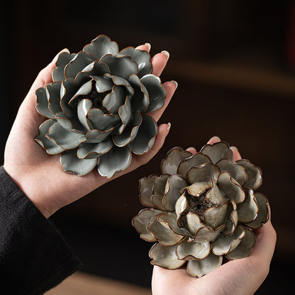 Handmade Ceramic Lotus Incense Holder - Elegant Stick Incense Burner for Home, Tea Table & Meditation (3 Sizes)