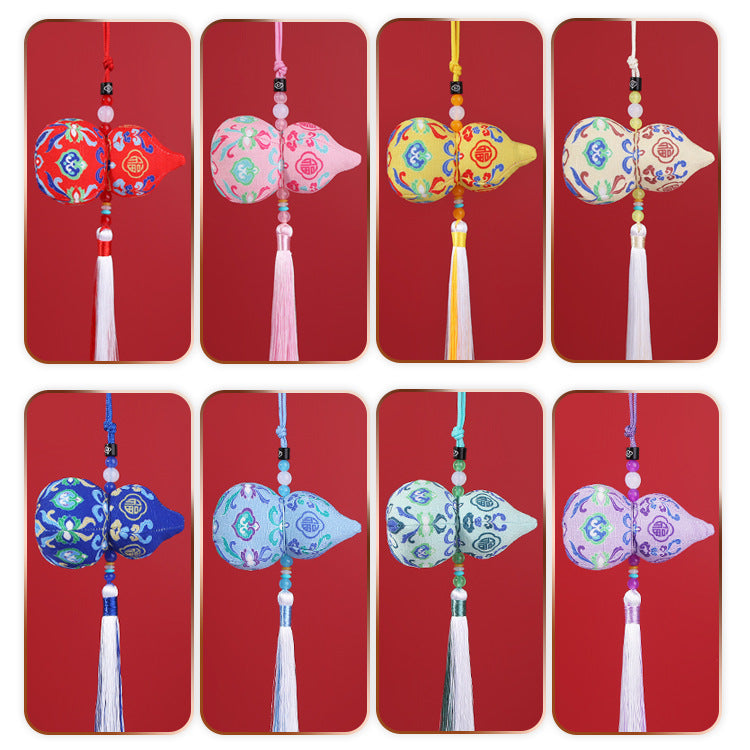 Embroidered Gourd Pendant – Aromatic Sachet, Portable Fragrance Bag, Lucky Charms for Car