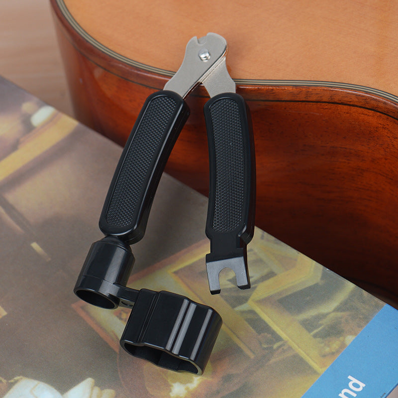 3-in-1 Guitar String Tool Set - Includes String Winder, Bridge Pin Puller & String Cutter for Acoustic Guitars