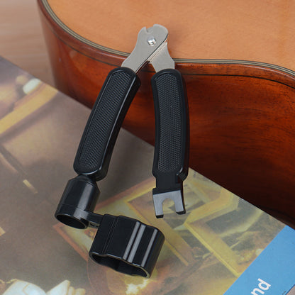 3-in-1 Guitar String Tool Set - Includes String Winder, Bridge Pin Puller & String Cutter for Acoustic Guitars