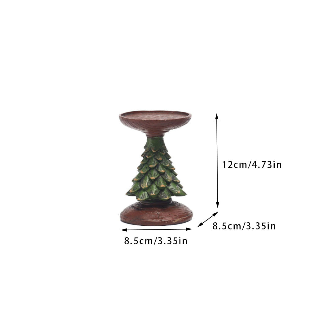Christmas Tree Candleholder Sculpture for Living Room Decoration