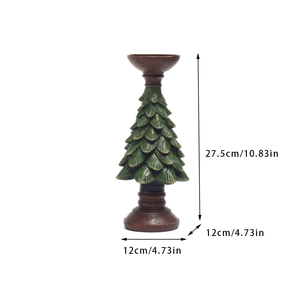 Christmas Tree Candleholder Sculpture for Living Room Decoration