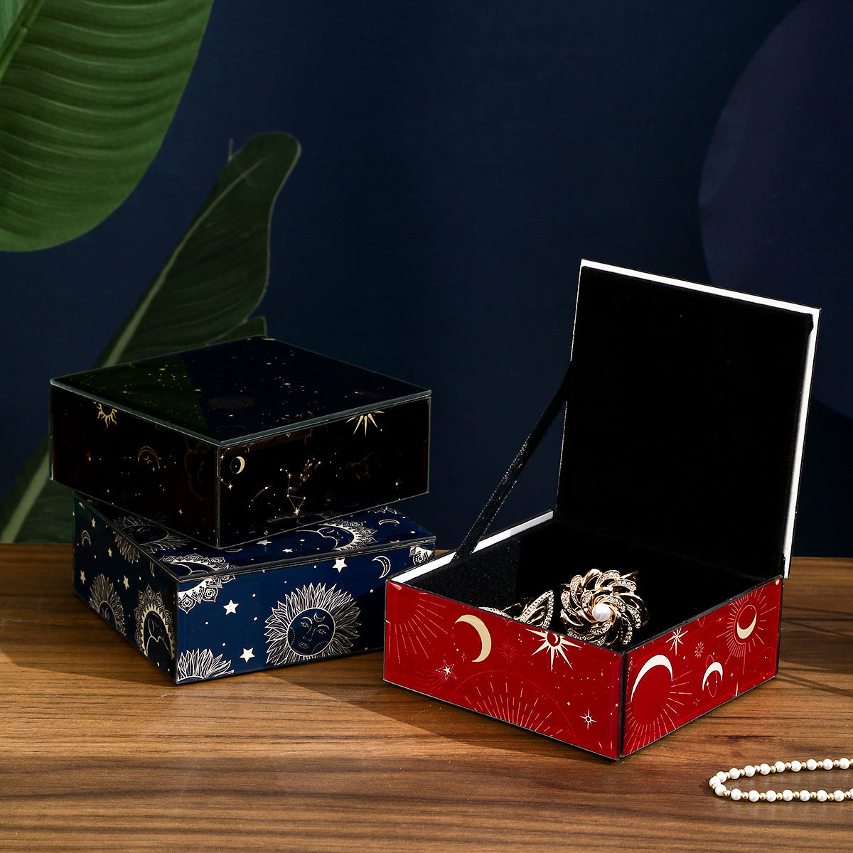 Sun, Moon & Stars Jewelry Box - Unique Tarot-Themed Jewelry Organizer, Stylish Storage Box