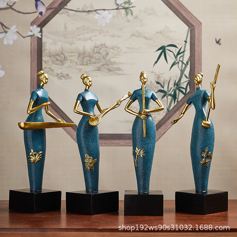 Unique Band Figurines for Living Room, Study, Wine Cabinet and Entryway - Luxury Resin Art Crafts