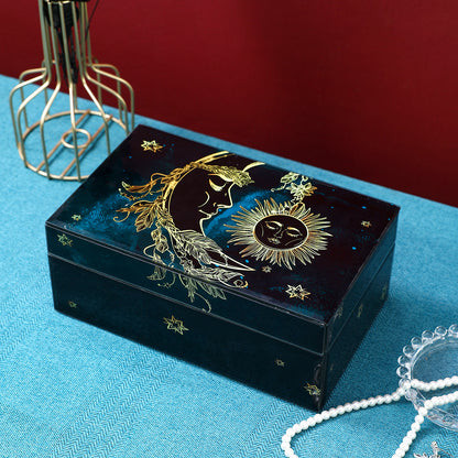Sun, Moon & Stars Jewelry Box - Unique Tarot-Themed Jewelry Organizer, Stylish Storage Box