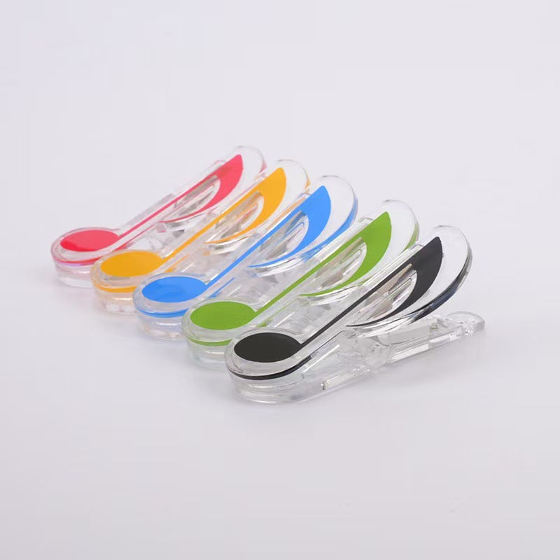 Music Sheet Clip for Trumpet - Creative Note-Shaped ABS Clip (5 Colors, 7x2.7cm)