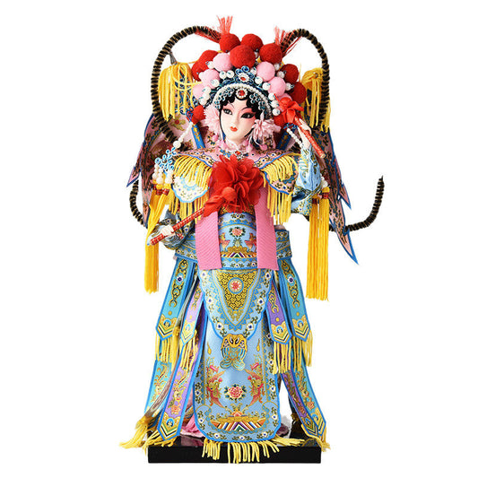Silk Chinese Opera Doll – Handcrafted Figurine for Home Décor and Small Gift