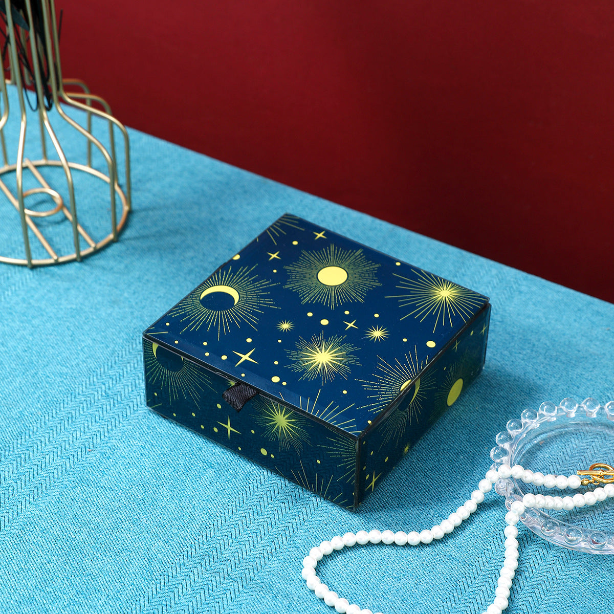 Sun, Moon & Stars Jewelry Box - Unique Tarot-Themed Jewelry Organizer, Stylish Storage Box