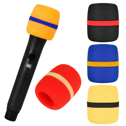 Thickened Color-Ring Microphone Windscreen – Reusable High-Density Sponge Pop Filter (5-Pack)