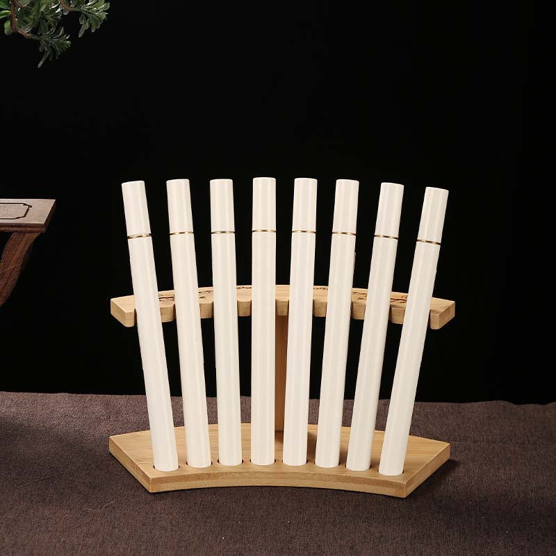 Natural Phoebe Bamboo Incense Tube Holder - Display Rack for Stick Incense with Carved Decoration