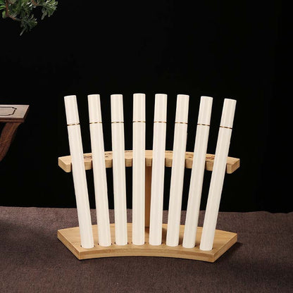 Natural Phoebe Bamboo Incense Tube Holder - Display Rack for Stick Incense with Carved Decoration