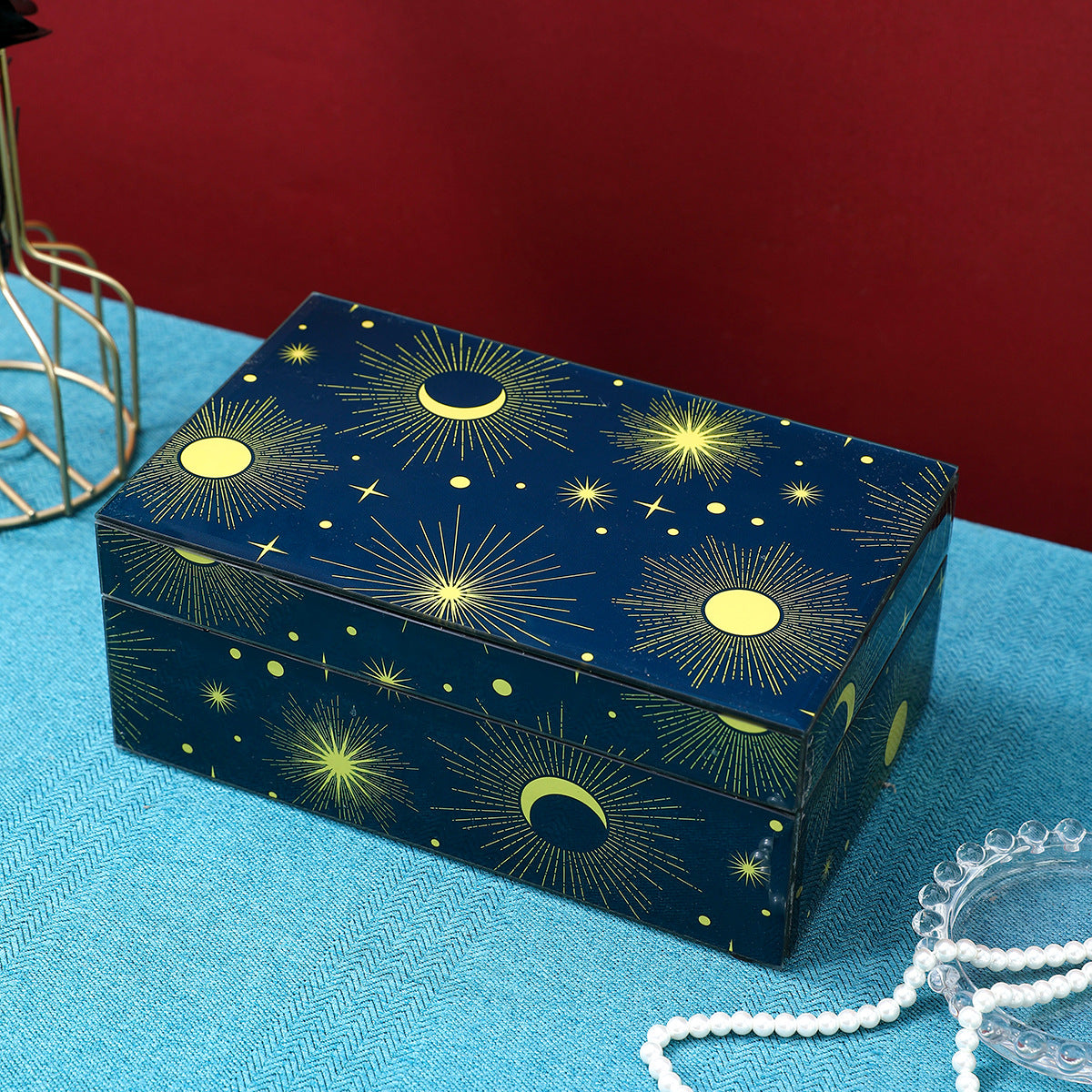 Sun, Moon & Stars Jewelry Box - Unique Tarot-Themed Jewelry Organizer, Stylish Storage Box