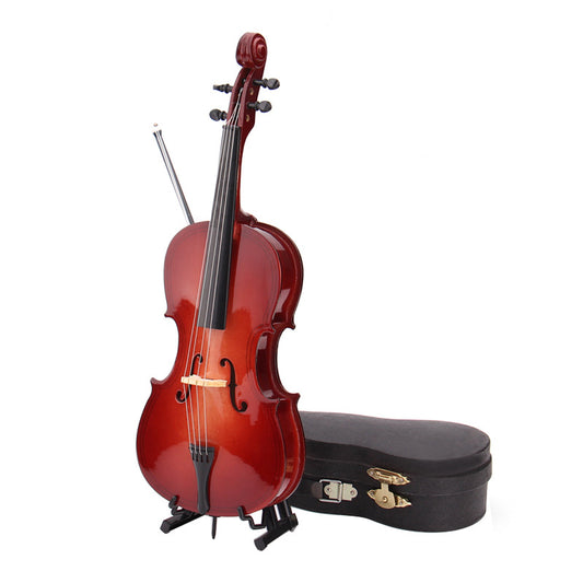Cello Model, Miniature Music Instrument Ornament Cello, Wooden Handicrafts Musical Instrument Model Musical Gifts