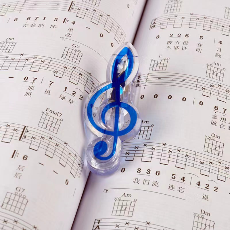 Music Sheet Clip for Trumpet - Creative Note-Shaped ABS Clip (5 Colors, 7x2.7cm)
