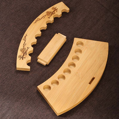 Natural Phoebe Bamboo Incense Tube Holder - Display Rack for Stick Incense with Carved Decoration