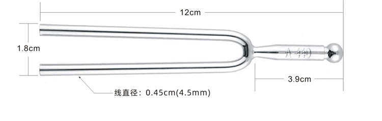 A440 Tuning Fork - Chromium-Plated Steel for Piano/Violin/Guitar (12cm, 30g)