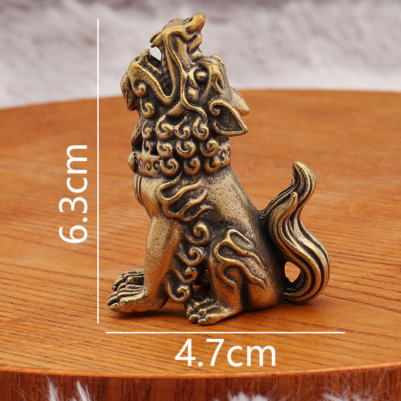 Dragon Nine Sons Brass Sculpture - Wealth-Bringing Decorative Figurine, Handcrafted Brass Art