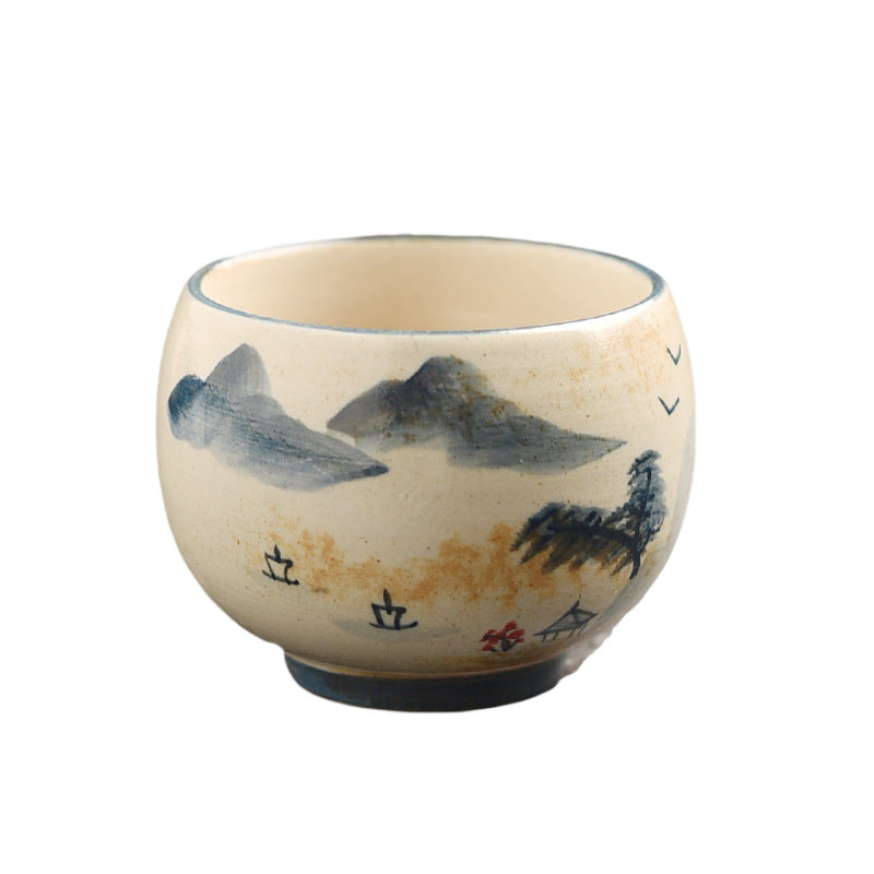 Hand-Painted Owner's Tea Cup - Large Ceramic Gongfu Tea Cup (150ml, 6.5x6cm, 6 Designs Available)
