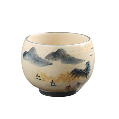 Hand-Painted Owner's Tea Cup - Large Ceramic Gongfu Tea Cup (150ml, 6.5x6cm, 6 Designs Available)