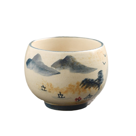 Hand-Painted Owner's Tea Cup - Large Ceramic Gongfu Tea Cup (150ml, 6.5x6cm, 6 Designs Available)