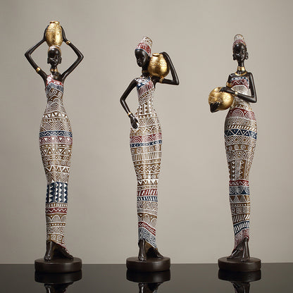 African Art Statue: Graceful Female Sculpture for Home and Office Decoration