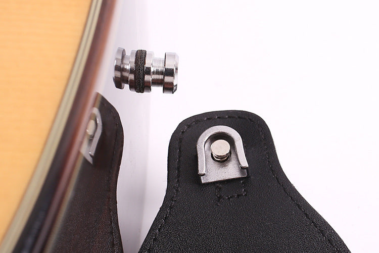 Guitar Strap Lock - Anti-Slip Alloy Strap Button for Acoustic/Electric Guitar (Gold/Silver/Black)