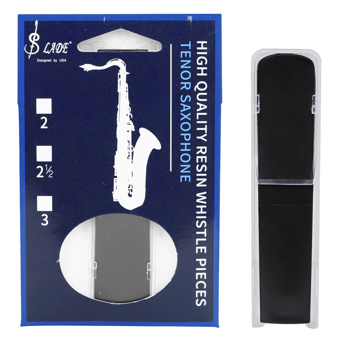 2.5 Tenor Saxophone Resin Reeds – Unbreakable ABS-Like Synthetic Reeds 3-Color Set (Black/White/Yellow) – Pre-Packed Moisture-Proof Reeds