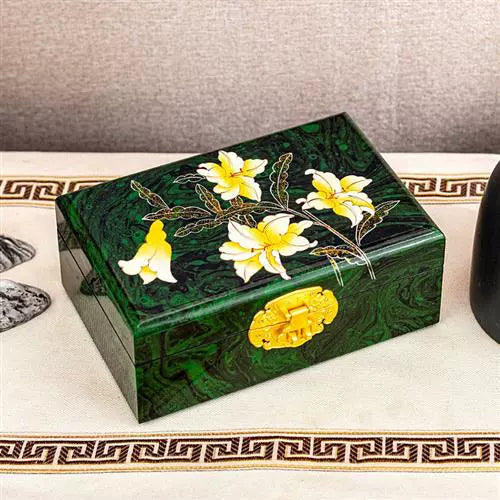 Lacquerware Jewelry Box, Handmade Storage Box for China's Intangible Cultural Heritage, Vintage Solid Wood Jewelry Box