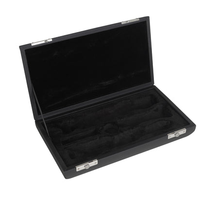 PU Leather Oboe Case with Metal Push-Button Latch – Soft Flannel Lining & Reinforced Compartments (Black)