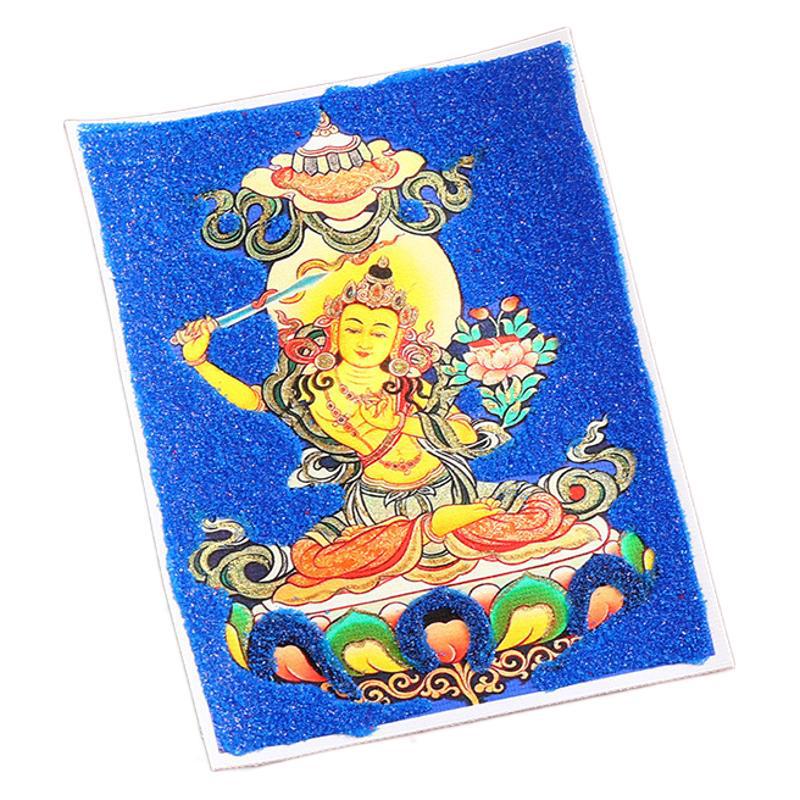 Hand-Painted Gold-Traced Thangka with Cinnabar Rough Sand - Eight Protectors Design