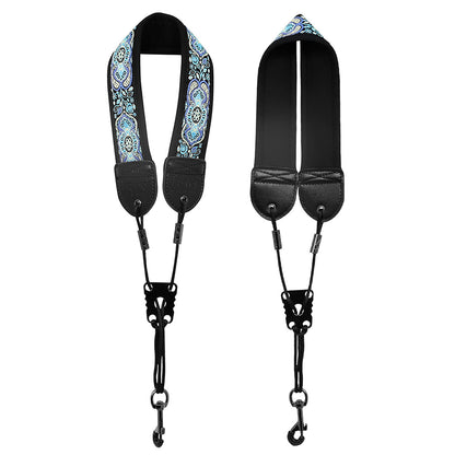 Adjustable Cotton Saxophone Neck Strap – Padded Lining, Double-Stitched with Metal Swivel Hook (Alto/Tenor)