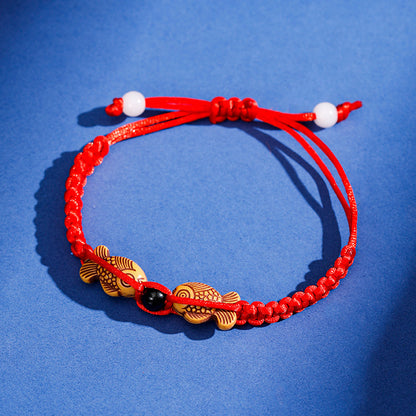 Handwoven Red String Bracelet - Gold List Success Gift for Students