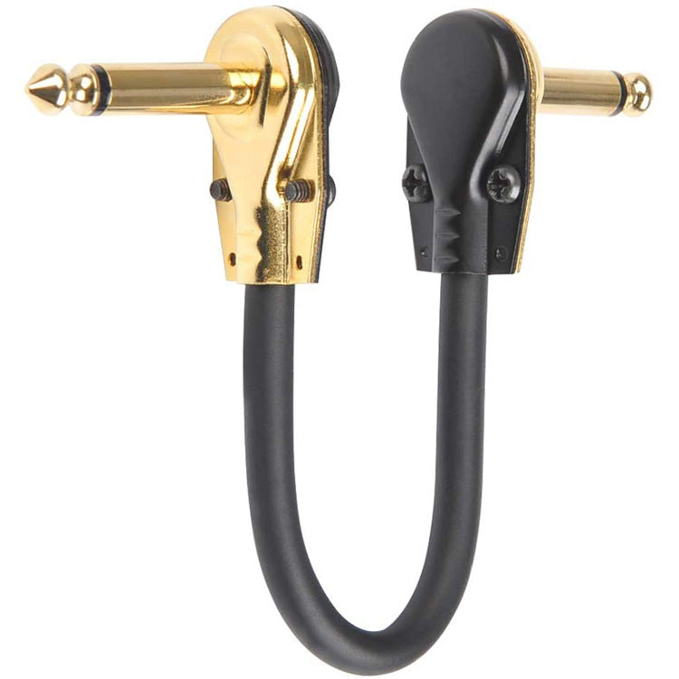 Flat Patch Cable for Guitar Pedals - Noise-Reducing 6.35mm Connector (15cm/30cm, Black/Silver/Gold)