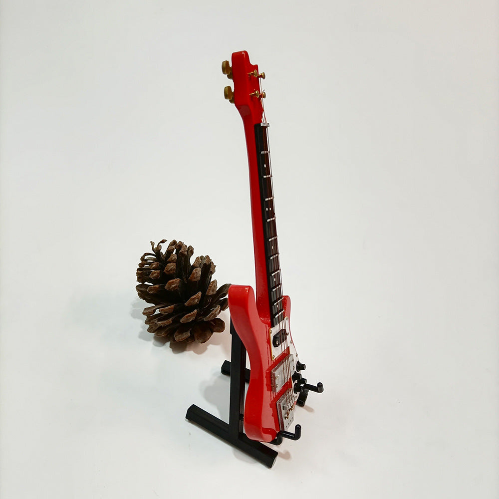 Mini Electric Guitar Model Ornament, Electric Bass Model, Birthday Gift Ornament, Wooden Handicraft, Mini Musical Instrument