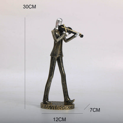 Unique Nordic Resin Sculpture Modern Musician Figurine, Elegant Home Decor Art Piece for Contemporary Spaces