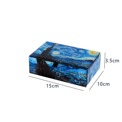 Van Gogh Starry Night Glass Jewelry Box - High-End Jewelry Organizer, Stylish Home Storage Box