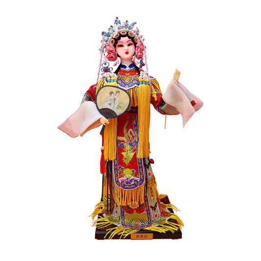 Beijing Opera Face Mask Doll – Handcrafted Silk Figurine, Traditional Chinese Art