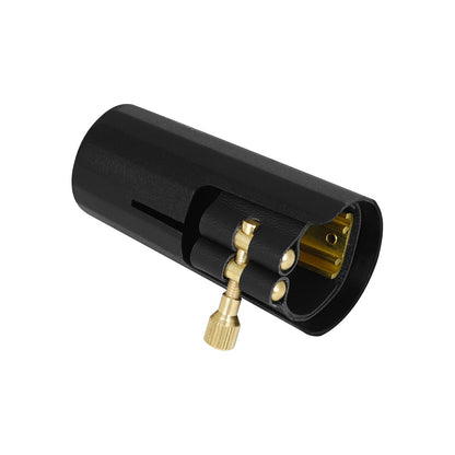 Leather & Metal Saxophone/Clarinet Ligature Cap Set – Universal Snap-On Clasp for Alto/Tenor/Soprano Sax (Black)